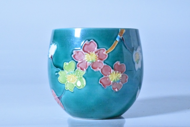 青交趾桜花　丸湯呑