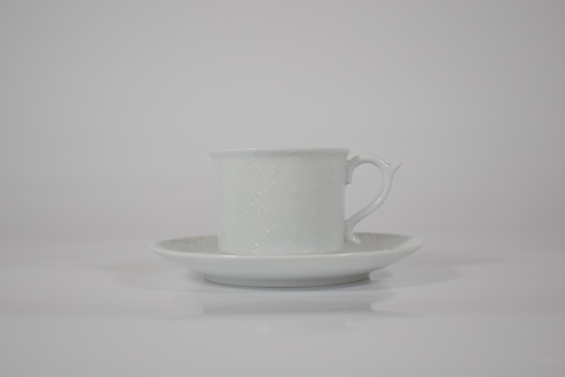 [京都・清水焼]白磁七宝コーヒーカップ